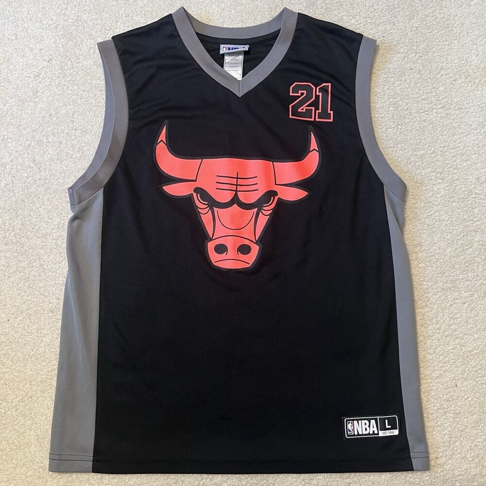 Chicago Bulls Jimmy Butler #21 NBA Jersey Tank Top Black Gray Neon Pink Large